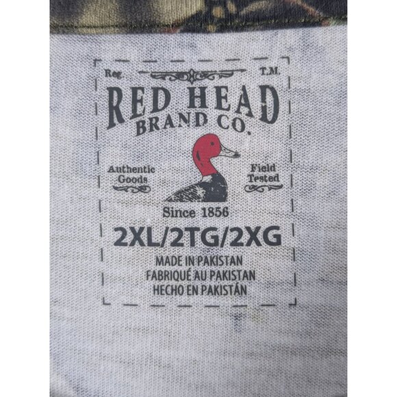 Red Head Mossy Oak Break Up Mens 2XL Hardwoods Camo Hunting T-Shirt Long Sleeve - Picture 8 of 11